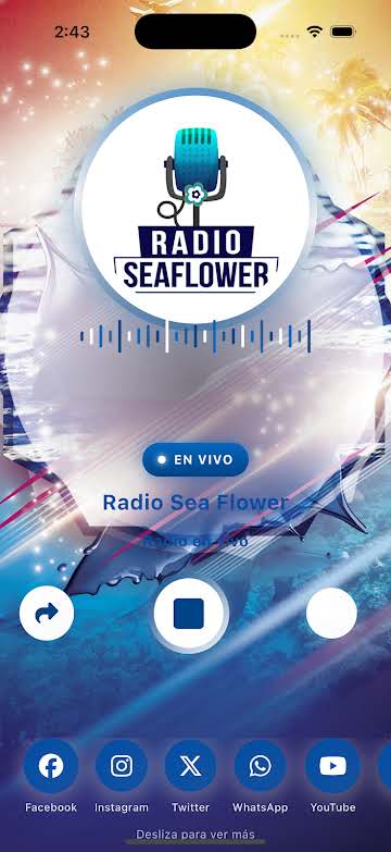 Pantalla de la aplicación de Radio Sea Flower