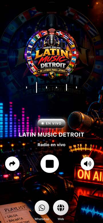 Pantalla de la aplicación de Latin Music Detroit